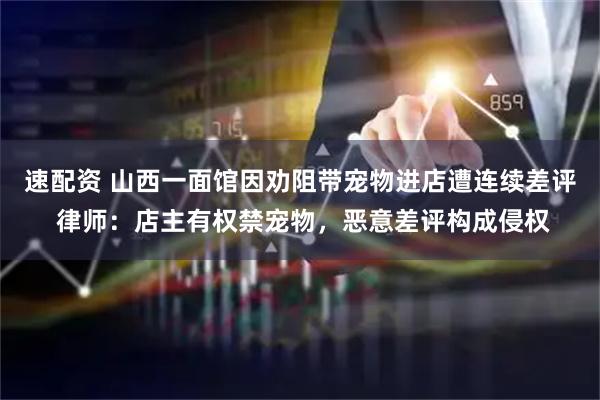 速配资 山西一面馆因劝阻带宠物进店遭连续差评 律师：店主有权禁宠物，恶意差评构成侵权